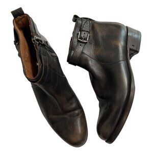 John Varvatos Lafayette Buckle Boots in Brown